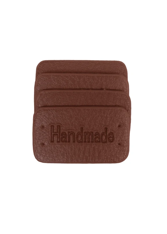 Go Handmade Handmade Label, 4 pièces: Brun