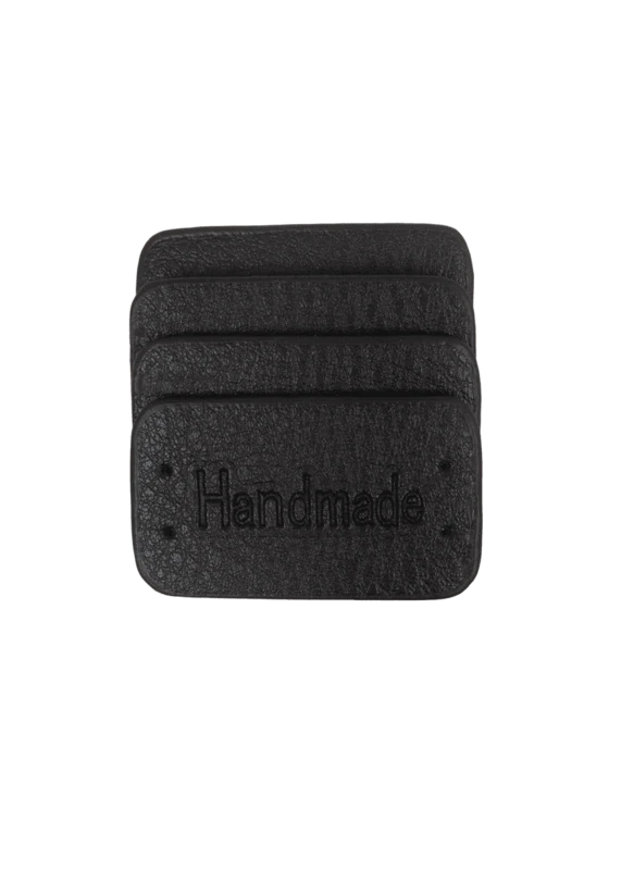 Go Handmade Handmade Label, 4 pièces: Noir