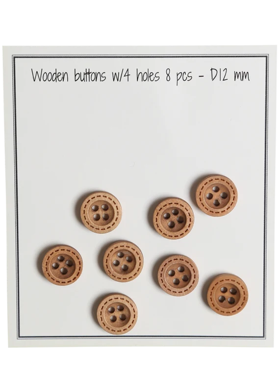 Boutons en bois Go Handmade (8 pièces): 12 mm
