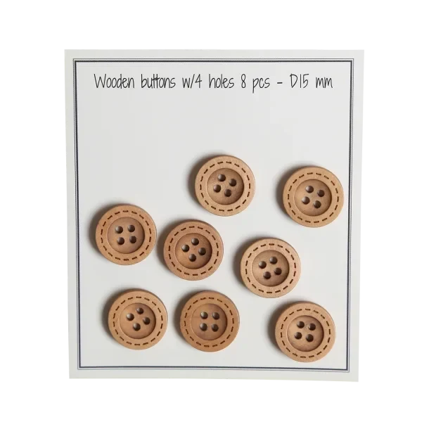 Boutons en bois Go Handmade (8 pièces): 15 mm