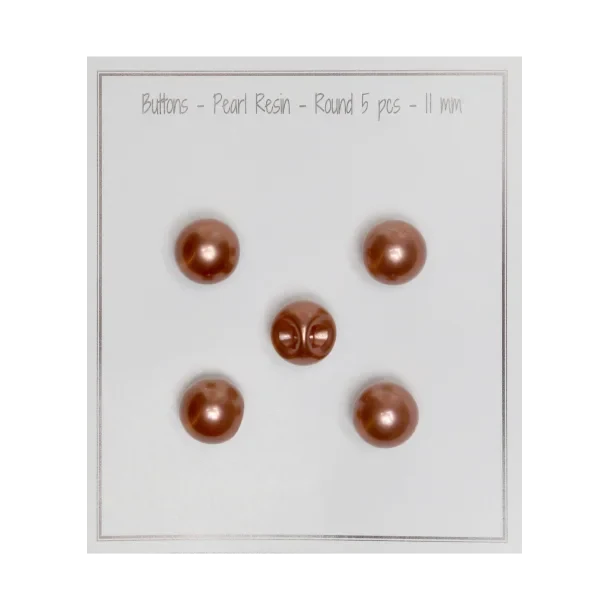 Go Handmade Boutons en perle: Rond, Brun pastel