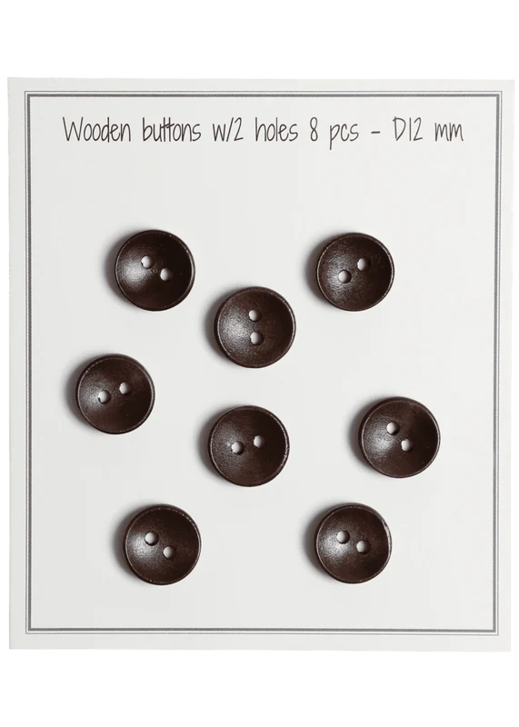 Go Handmade Boutons Profonds en Bois, Foncés: 12 mm