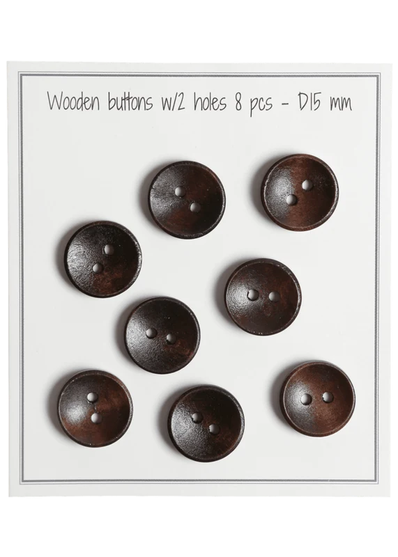 Go Handmade Boutons Profonds en Bois, Foncés: 15 m