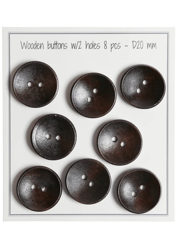 Go Handmade Boutons Profonds en Bois, Foncés: 20 mm