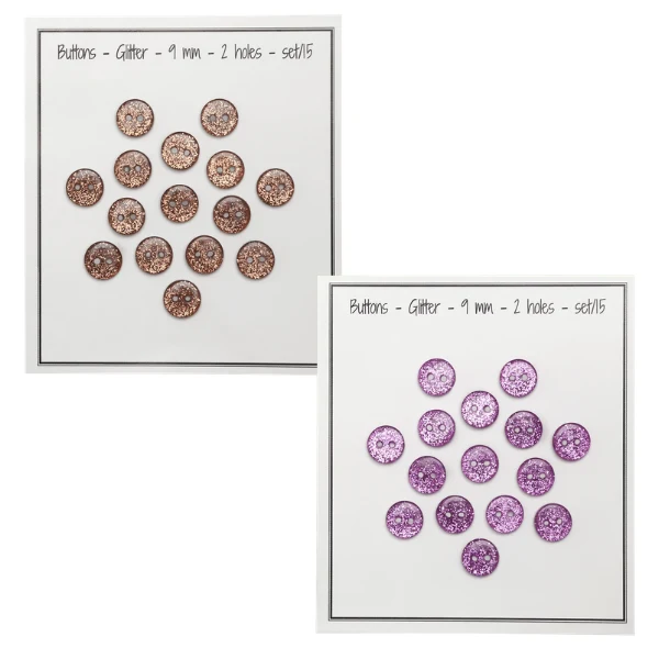 Go Handmade Boutons Pailletés 9 mm