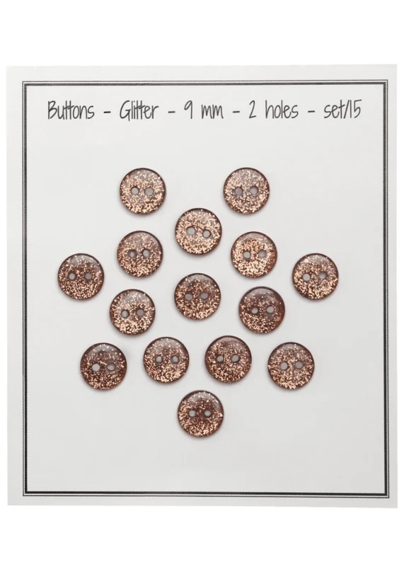 Go Handmade Boutons Pailletés 9 mm Brun cuivré