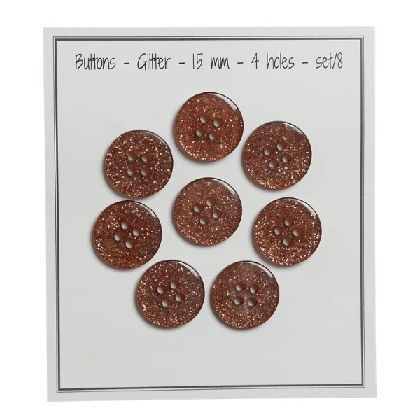 Go Handmade Boutons Pailletés Brun cuivré