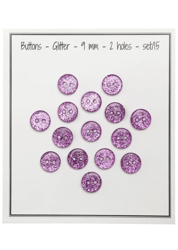 Go Handmade Boutons Pailletés 9 mm Rose