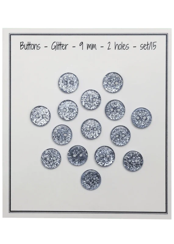 Go Handmade Boutons Pailletés 9 mm Bleu