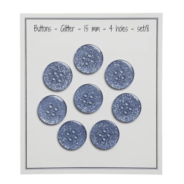 Go Handmade Boutons Pailletés Bleu