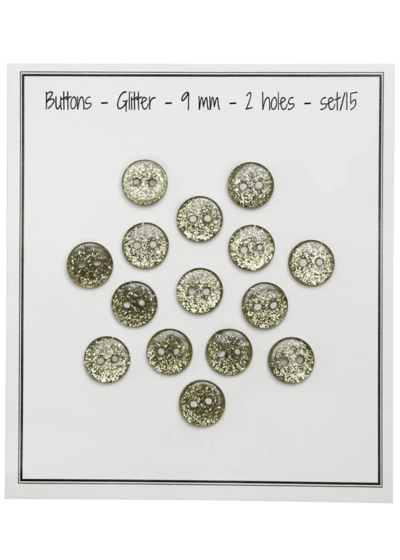 Go Handmade Boutons Pailletés 9 mm Vert