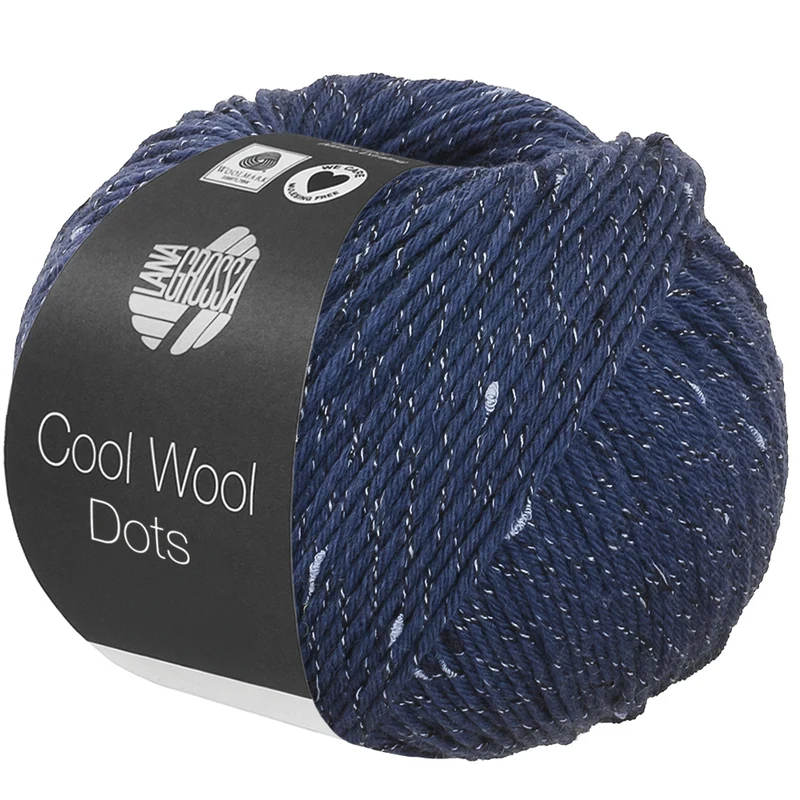 Lana Grossa Cool Wool Dots 02 Bleu foncé