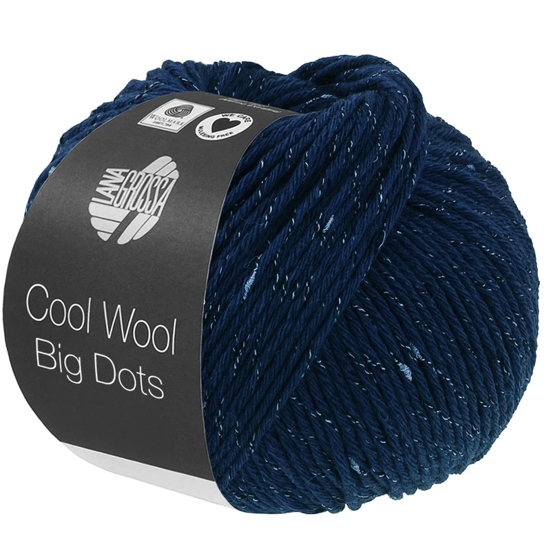 Lana Grossa Cool Wool Big Dots 102 Bleu foncé