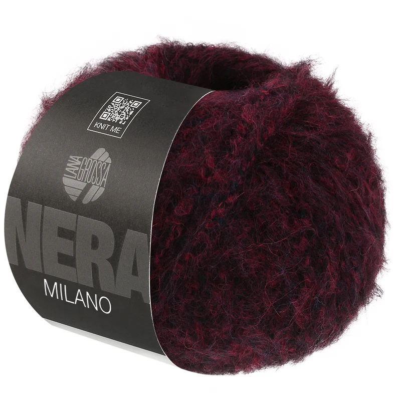 Lana Grossa Milano 12 Rouge foncé/noir chiné