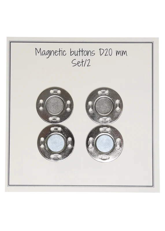 Go Handmade Boutons magnétiques 20 mm (2 pièces): Argent