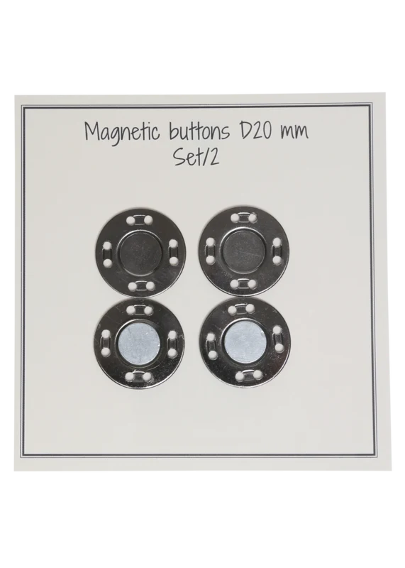 Go Handmade Boutons magnétiques 20 mm (2 pièces): Gris