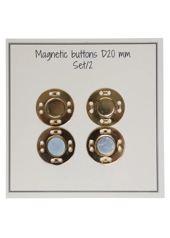 Go Handmade Boutons magnétiques 20 mm (2 pièces): Or