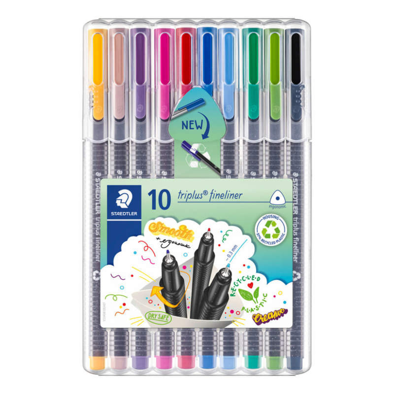 STAEDTLER Triplus fineliner 334 marqueurs de couleur, 10 pcs