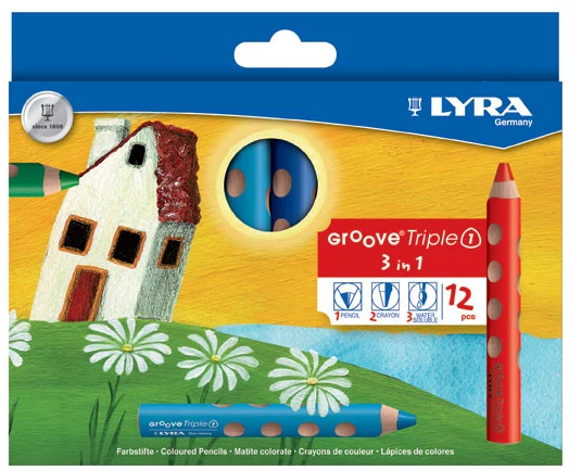 Crayons triples Lyra Groove, 12 pièces