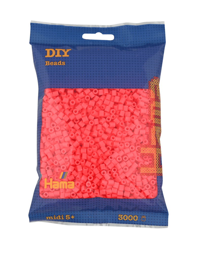 Perles Hama Midi, Couleur unie, 3000 pcs 201-33 Cerise