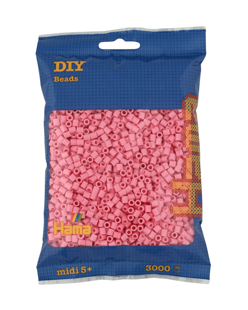 Perles Hama Midi, Couleur unie, 3000 pcs 201-06 Rose