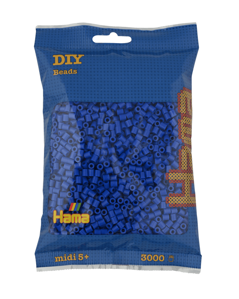 Perles Hama Midi, Couleur unie, 3000 pcs 201-08 Bleu