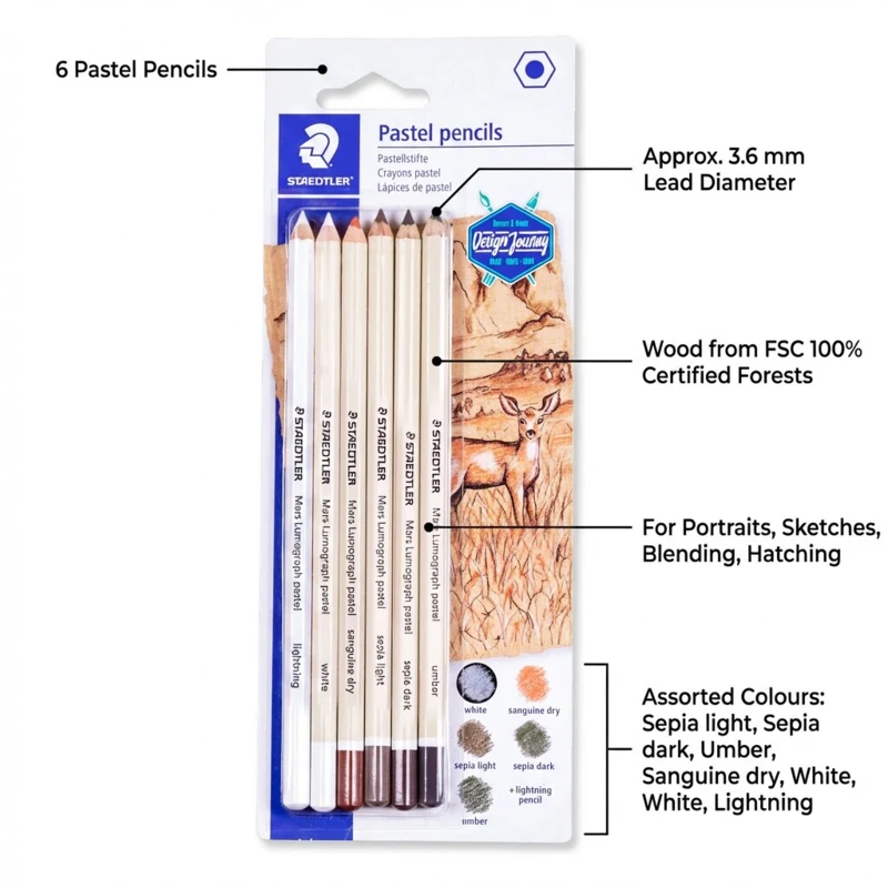 Crayons pastel STAEDTLER mars lumograph, 6 pcs – P-SBK6