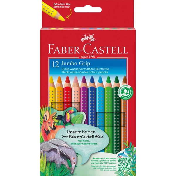 Faber-Castell Jumbo Grip aquarelle triangulaire 12 pcs