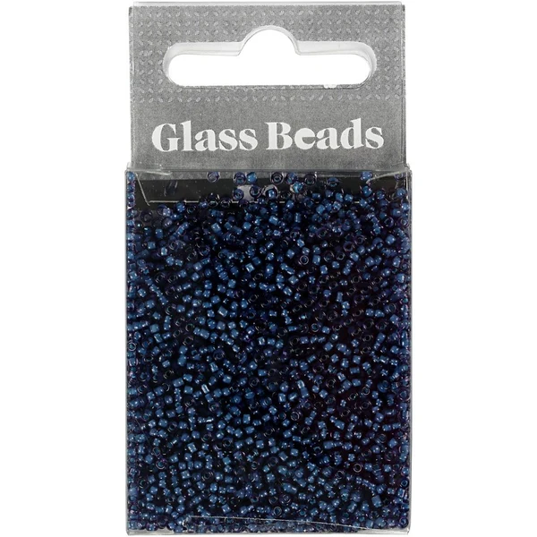 Rocailles, perles en verre 1,7 mm Bleu foncé
