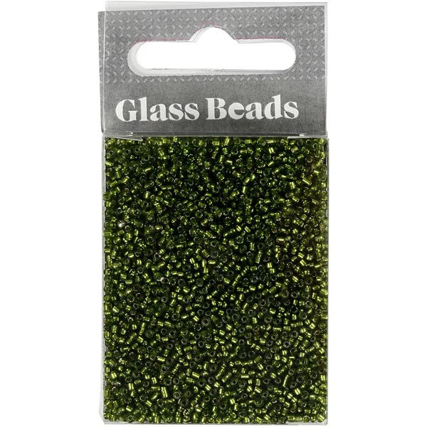Rocailles, perles en verre 1,7 mm Herbe verte