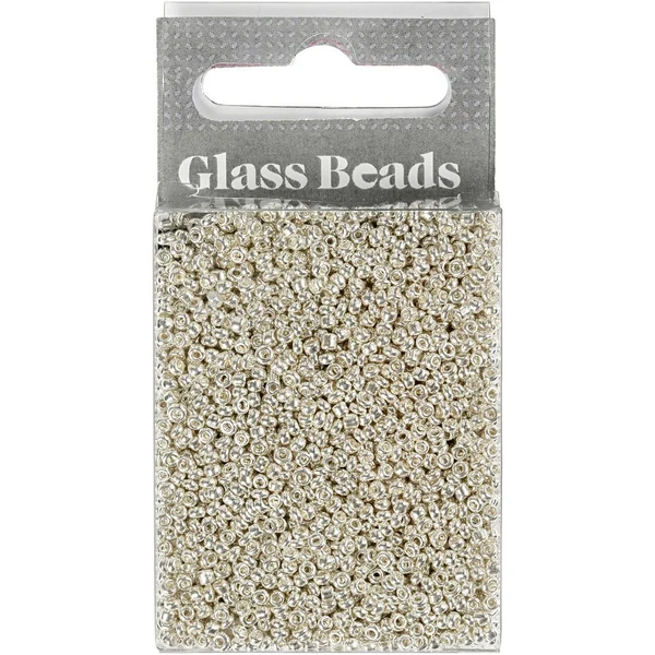 Rocailles, perles en verre 1,7 mm Argent métal