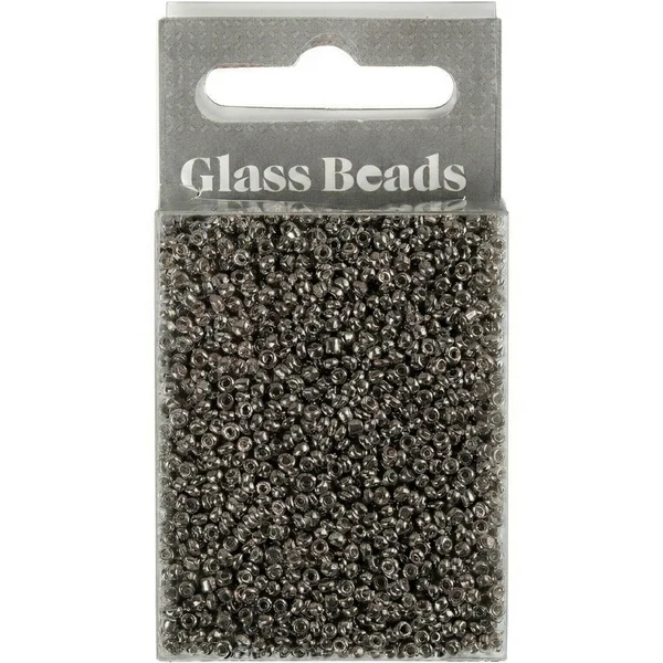 Rocailles, perles en verre 1,7 mm Gris métal