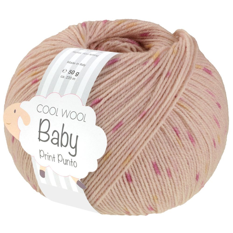 Lana Grossa Cool Wool Baby 370 Beige rosé/Rose/Jaune