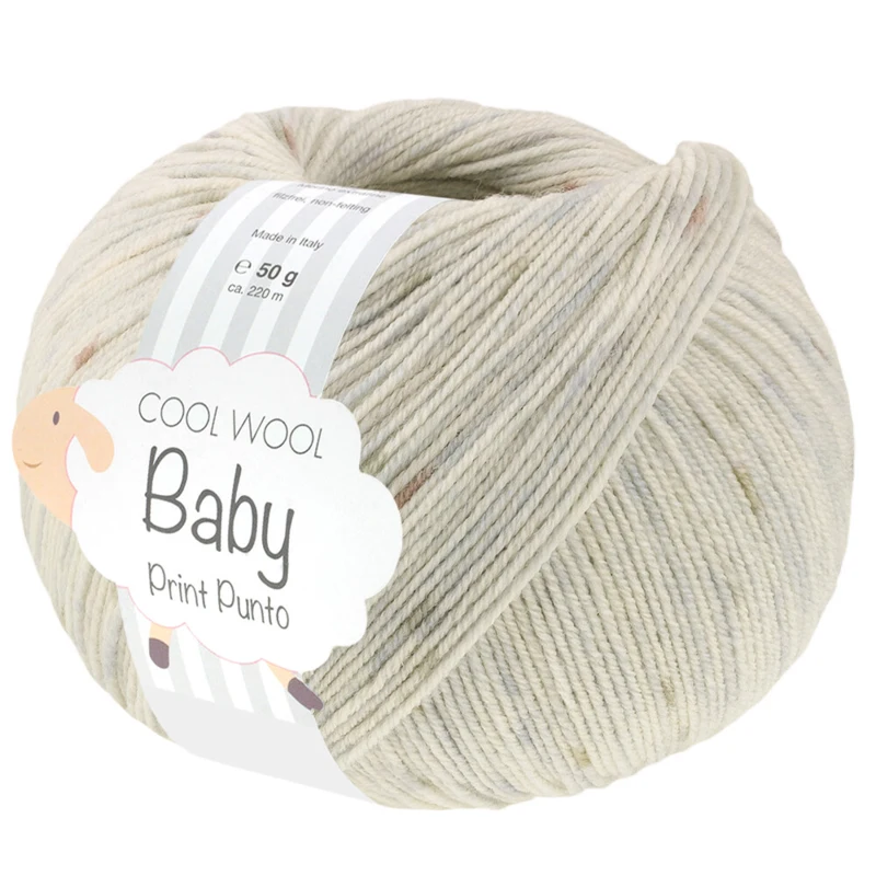 Lana Grossa Cool Wool Baby 376 Gris argenté/Taupe/Gris clair
