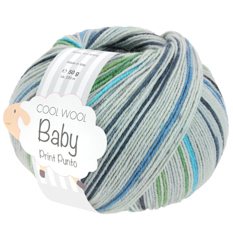 Lana Grossa Cool Wool Baby 315 Gris Clair/Anthracite/Vert Clair/Vert Blanc/Turquoise/Gris Bleu