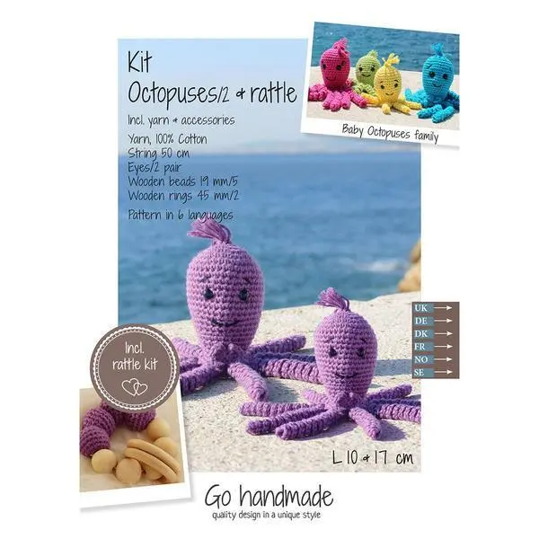 Go Handmade Crochet Kit Calamars et hochet