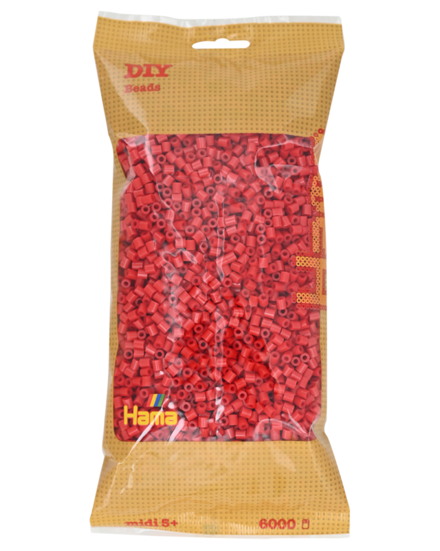 Perles Hama Midi, couleur unie, 6000 pièces 205-05 Rouge