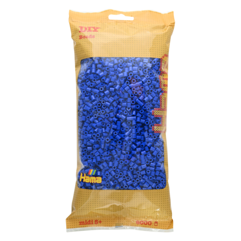 Perles Hama Midi, couleur unie, 6000 pièces 205-08 Bleu