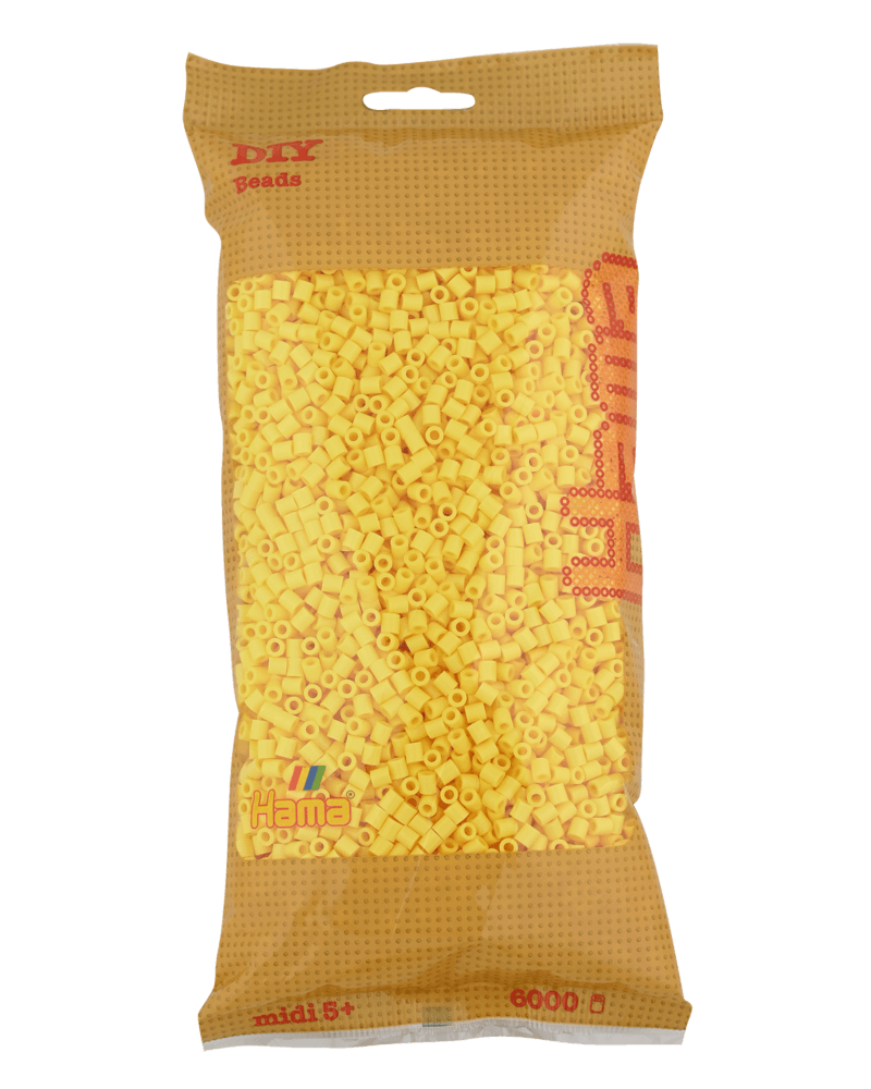 Perles Hama Midi, couleur unie, 6000 pièces 205-103 Jaune clair