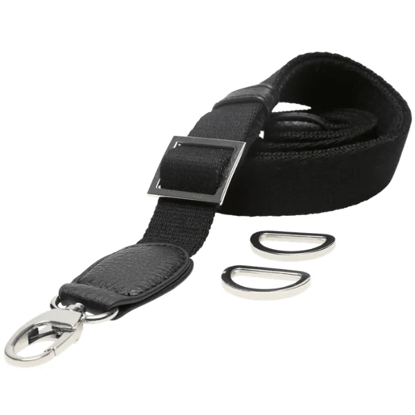 Go Handmade Bandoulière pour Sac, 85-125 cm 22290 Noir/argent