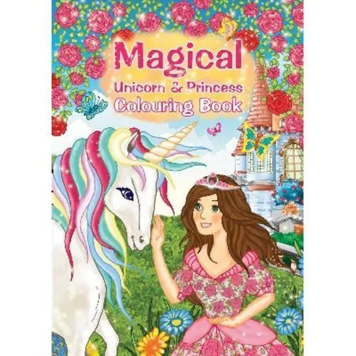Livre de coloriage A4 Licorne Magique et Princesse, 16 pages