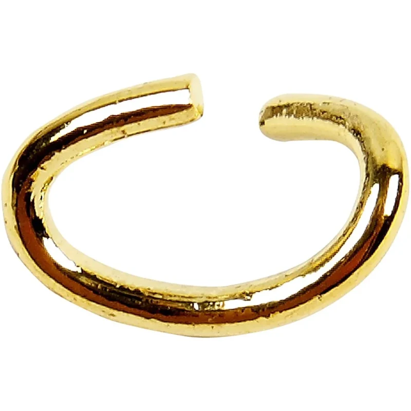 Anneaux métalliques ovales, plaqués or