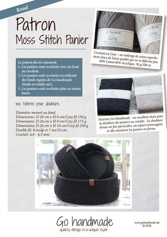 99763 Moss Stitch Panier - Rond