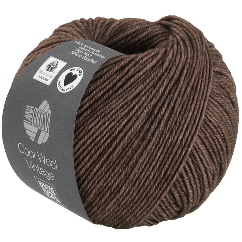 Lana Grossa Cool Wool Vintage 84 Brun foncé