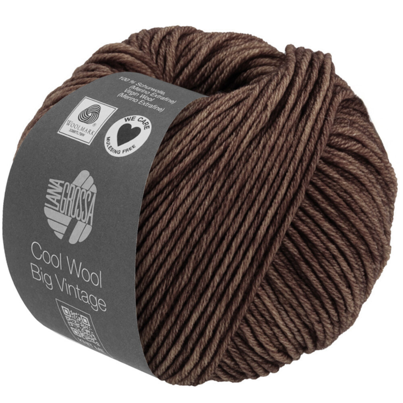 Lana Grossa Cool Wool Big Vintage 84 Brun Foncé