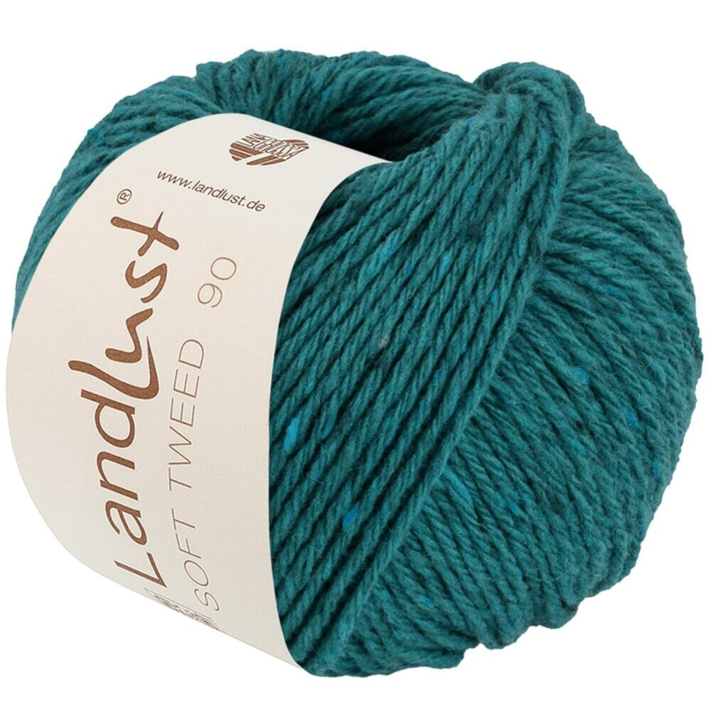 Lana Grossa Landlust Soft Tweed 90 30 Vert pétrole chiné