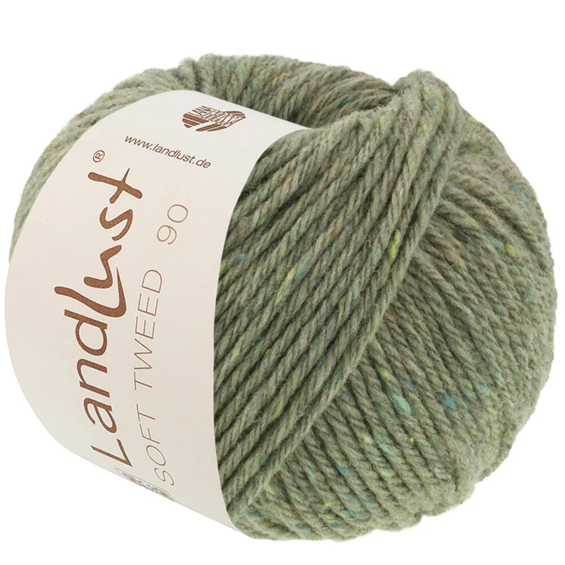 Lana Grossa Landlust Soft Tweed 90 35 Vert sauge chiné