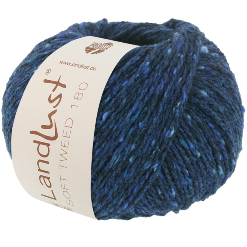 Lana Grossa Landlust Soft Tweed 180 114 Bleu foncé chiné