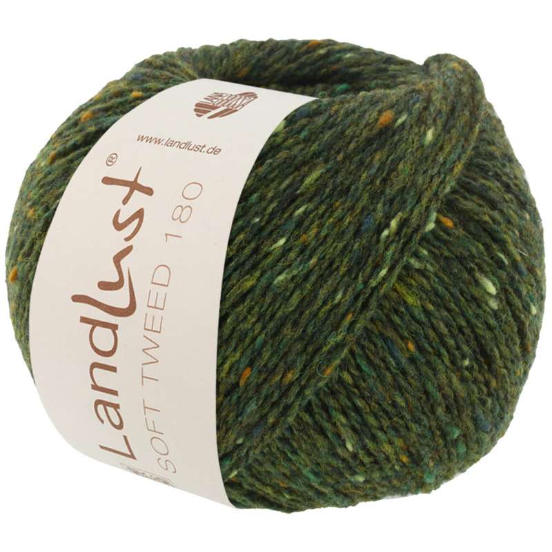 Lana Grossa Landlust Soft Tweed 180 107 Vert foncé chiné