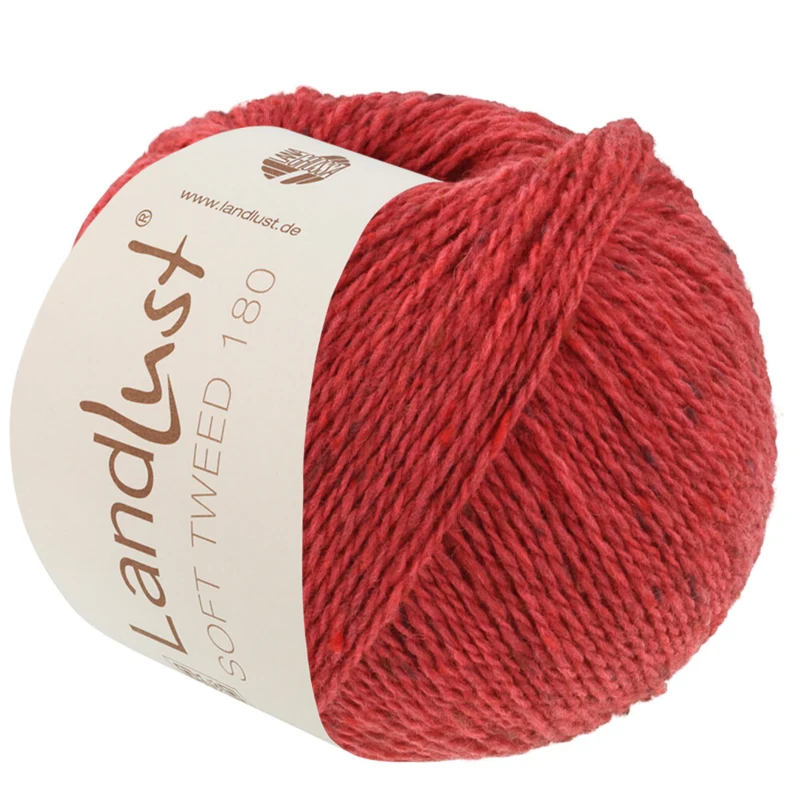 Lana Grossa Landlust Soft Tweed 180 132 Rouge fraise chiné